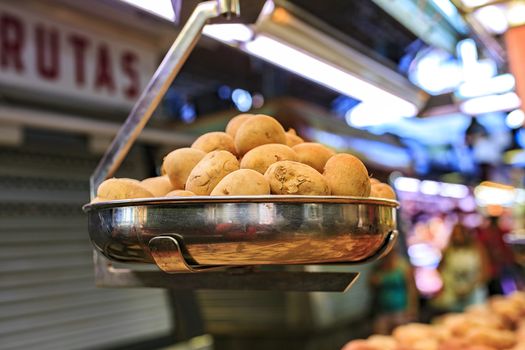 potatoes in a market of Barcelona