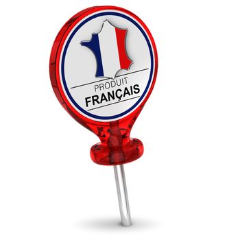 French Product Label over white background