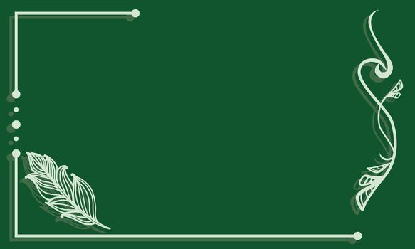  ornate line art frame with feather. Outline elements for invitations or greeting cards.