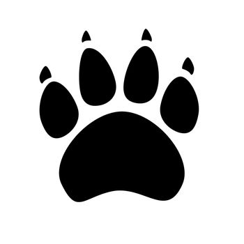 Black silhouette of animal footprints on white background. Cats and dogs paw icon. illustration.