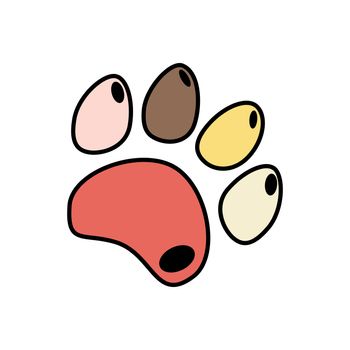 Cute funny silhouette of animal footprints on white background. Cats and dogs paw icon. illustration.