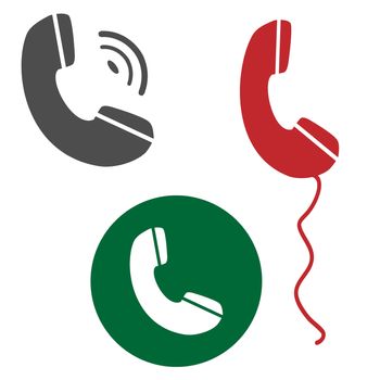  illustration picture set with the telephone handset icons.