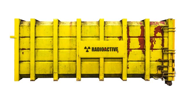 Yellow Radioactive Nuclear Containment Flask From A Nuclear Power Station