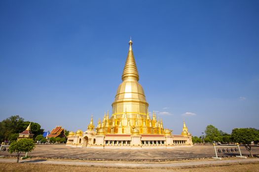 Shwedagon Pagoda (model) Wat Phra bat Huai Tom Lamphun Thailand.