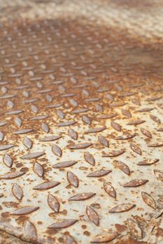 Steel plate slip old metal floor sheet, rusty steel plate texture, metallic texture, steel industry background, aluminum surfaces background, industrial shiny metal silver with rhombus shapes.