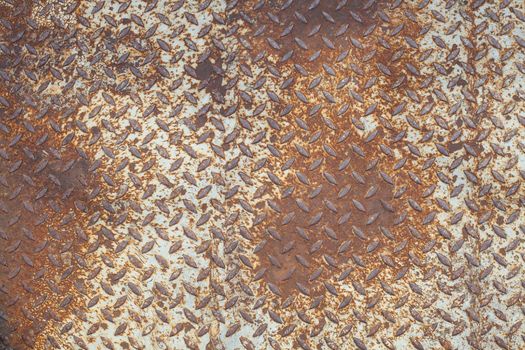 Steel plate slip old metal floor sheet, rusty steel plate texture, metallic texture, steel industry background, aluminum surfaces background, industrial shiny metal silver with rhombus shapes.