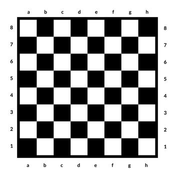 Empty chessboard isolated. Board for chess or checkers game. Strategy game concept illustration. Checkerboard background.