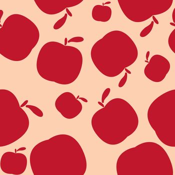 Seamless background pattern with apples. illustration.