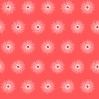 Seamless pattern with red pink flower cornflower isolated on white background. Cartoon centaurea cyanus illustration