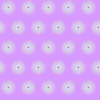 Seamless pattern with violet purple flower cornflower isolated on white background. Cartoon centaurea cyanus illustration