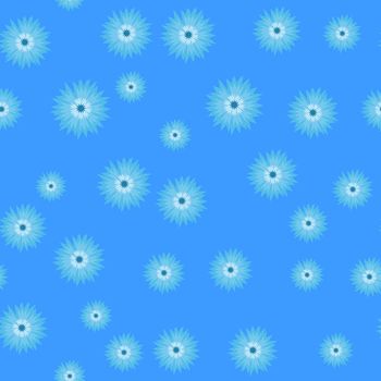 Seamless pattern with blue flower cornflower isolated on white background. Cartoon centaurea cyanus illustration