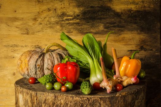 still life Vegetables and fruits as ingredients in cooking.