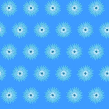 Seamless pattern with blue flower cornflower isolated on white background. Cartoon centaurea cyanus illustration