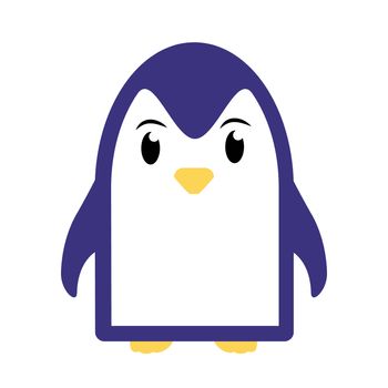 Abstract cute penguin in cartoon style isolated on white background. Funny image illustration.
