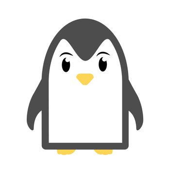 Abstract cute penguin in cartoon style isolated on white background. Funny image illustration.