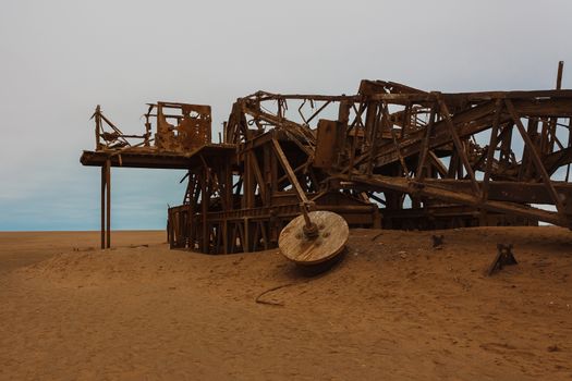 Old oil extraction station abandoned from Skeleton Coast, Namibia