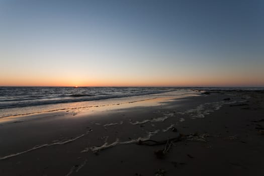 Namibian sunset at Swakopmund beach