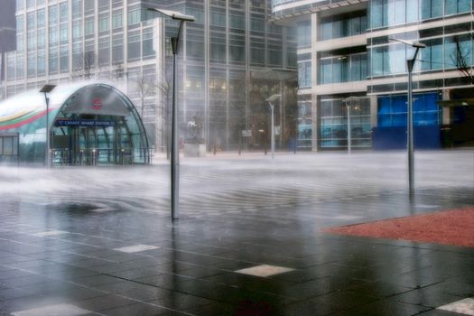 Torrential Rain at Canary Wharf