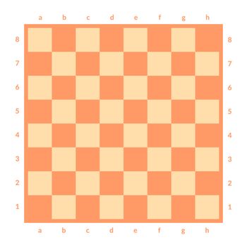 Empty chessboard isolated. Board for chess or checkers game. Strategy game concept illustration. Checkerboard background.