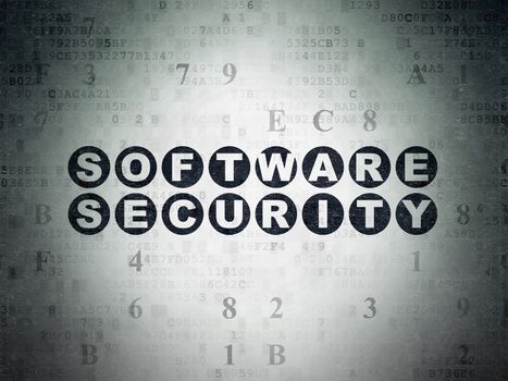 Security concept: Painted black text Software Security on Digital Data Paper background with Hexadecimal Code