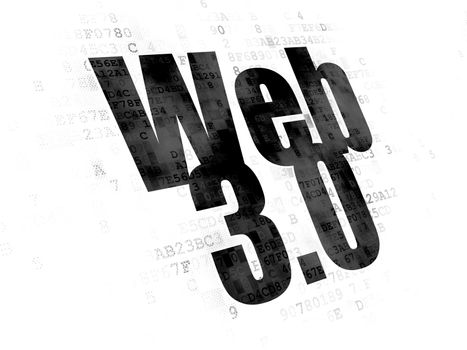 Web design concept: Pixelated black text Web 3.0 on Digital background