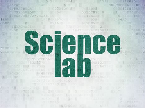 Science concept: Painted green word Science Lab on Digital Data Paper background