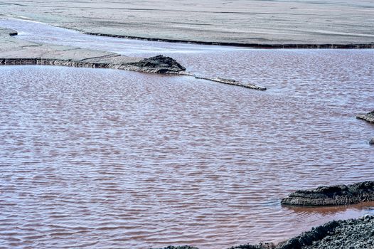 Production waste is accumulated in water.
