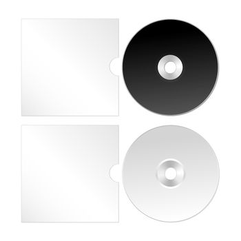 Cd, dvd isolated realistic icon set. Compact disk template with cover.