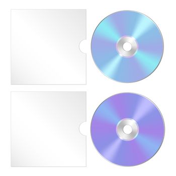 Cd, dvd isolated realistic icon set. Compact disk template with cover.