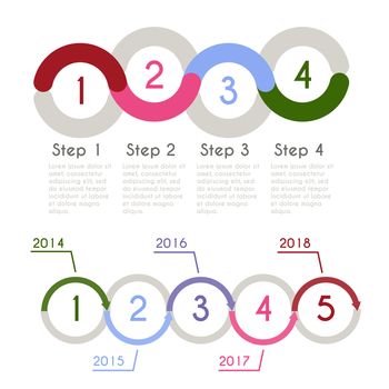 Progress chart statistic concept. Business flow process diagram. Infographic template for presentation. Timeline statistical chart.