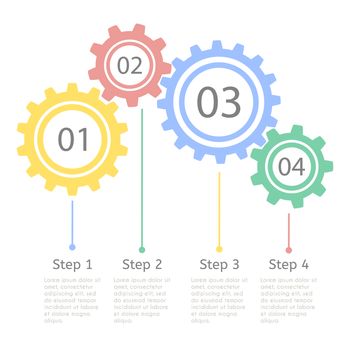 Progress statistic concept. Infographic template for presentation. Business flow process steps. Timeline statistical chart.