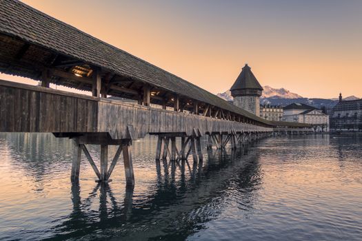 Lucerne. Image of Lucerne, Switzerland during twilight blue hour.