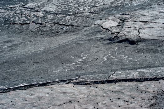 Cracks on the surface of dry land.