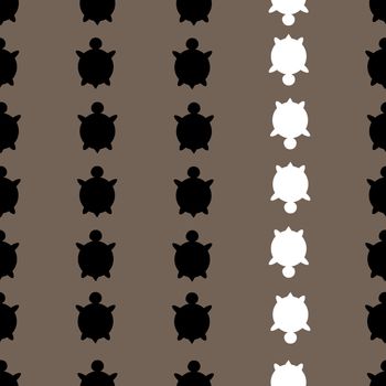  seamless colorful turtle pattern with lines of turtles in different colors.
