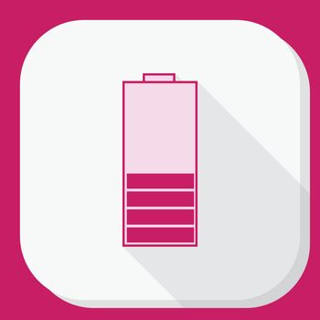 Low battery icon with shadow. Flat illustration