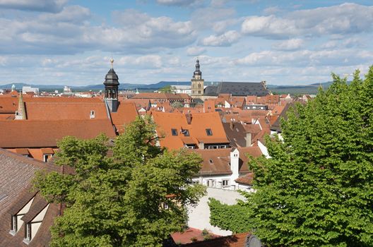 View over the roofs of Bamberg, Bavaria, Germany, Europe