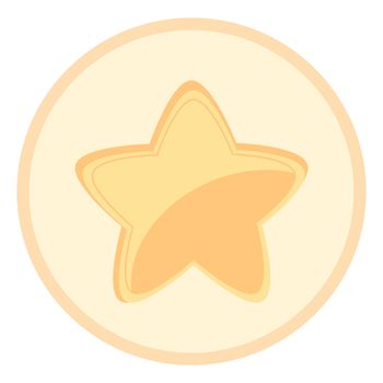Isolated yellow star icon in round frame, ranking mark. Modern simple favorite sign, decoration symbol for website design, web button, mobile app.