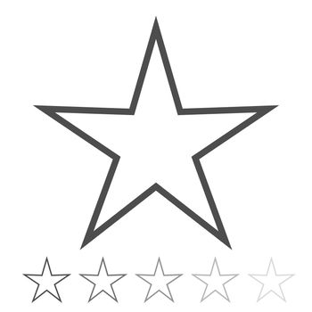 Isolated gray and black star icon, ranking mark. Modern simple favorite sign, decoration symbol for website design, web button, mobile app.