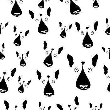 Happy dog bull terrier background. Seamless pattern.