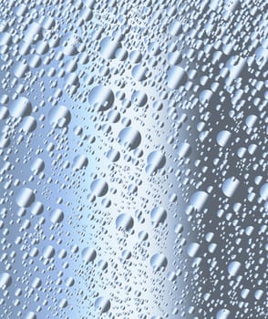 Bubbles of quicksilver or mercury on a silver background