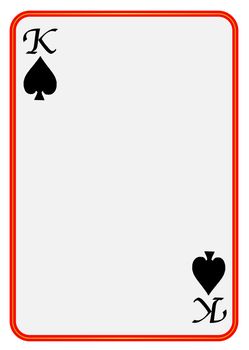 A blank King of Spades playing card over a white background