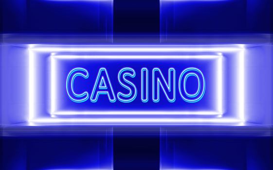highly technological design of the neon sign of casino