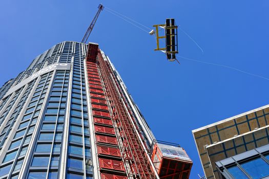 Construction of the South Bank Tower in London