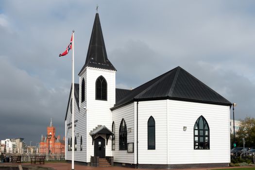 Ex Norwegian Church Now a Cafe in Cardiff Bay