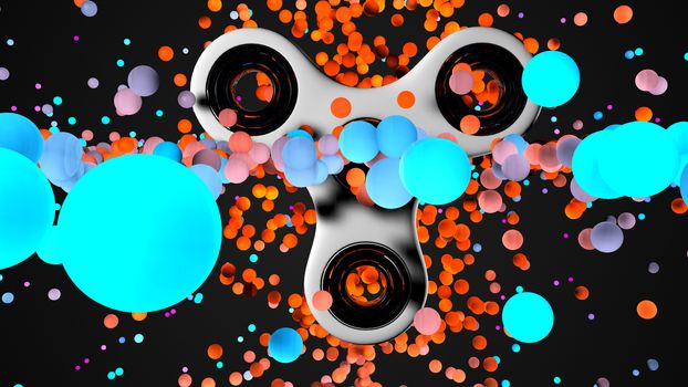 Abstract background with hand spinner. 3d rendering