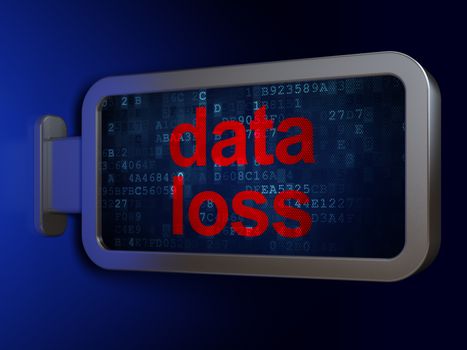 Information concept: Data Loss on advertising billboard background, 3D rendering