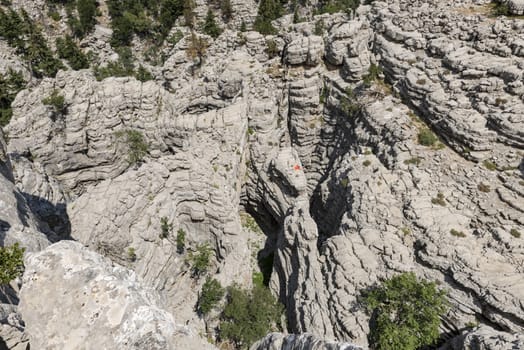 Limestone cliffs and hard rocks