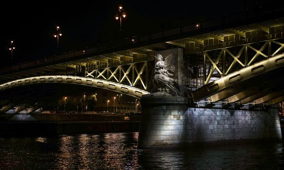 Margaret Bridge Illuminated at Night in Budapest