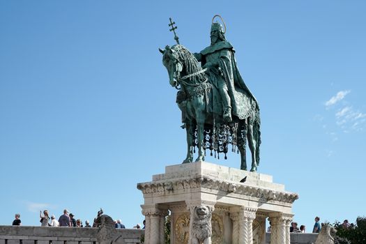 St Stephens Statue at Fishermans Bastion Budapest