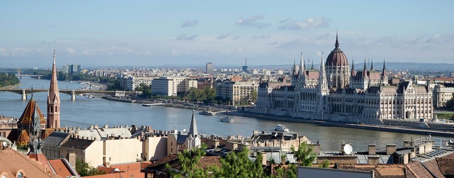 View towards the Parliament Building in Budapest